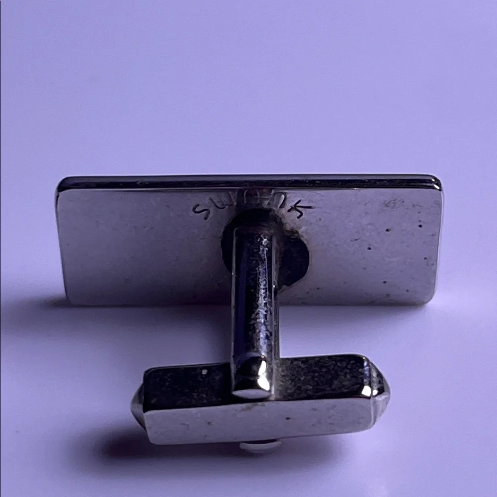 Vintage Swank mid century modernist silver tone cufflinks